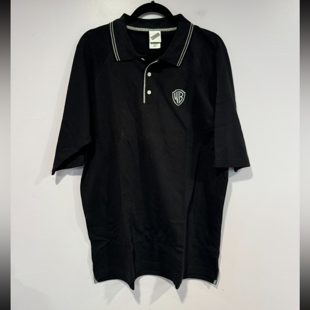 Vintage Warner Brothers black‎ embroidered polo